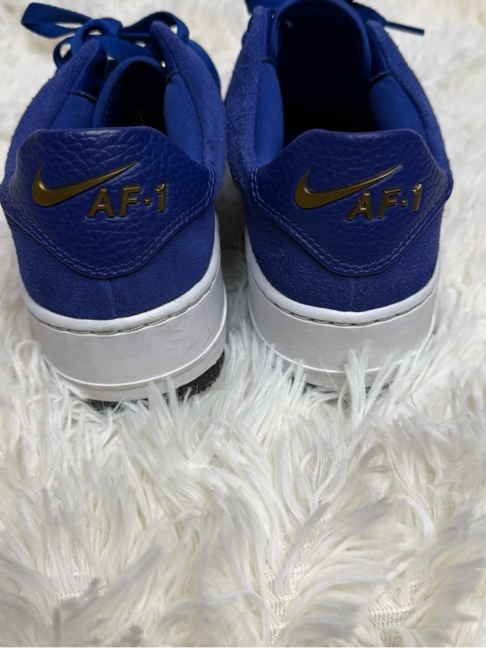 Nike Air Force 1 Sage Low LX Deep Royal Blue Suede Sneakers